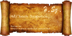 Hübsch Szabolcs névjegykártya